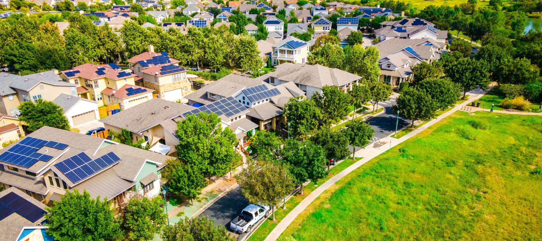 drone shot of suburb in garden ridge, tx