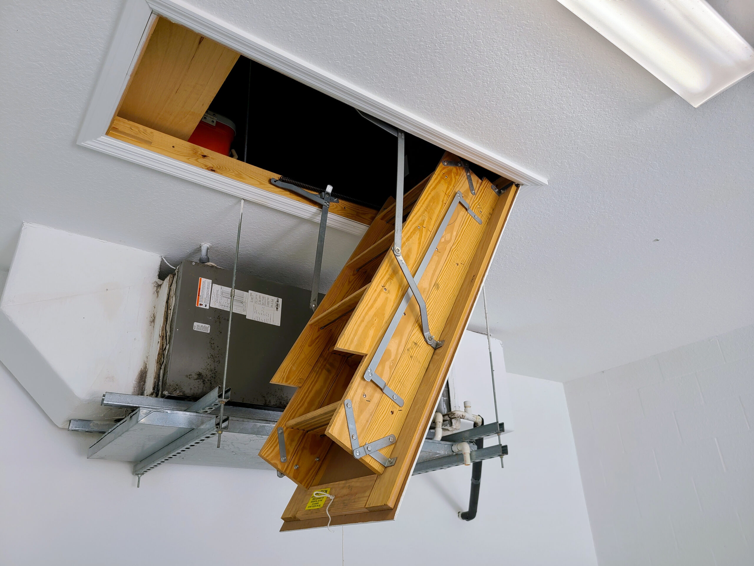attic ladder hanging down